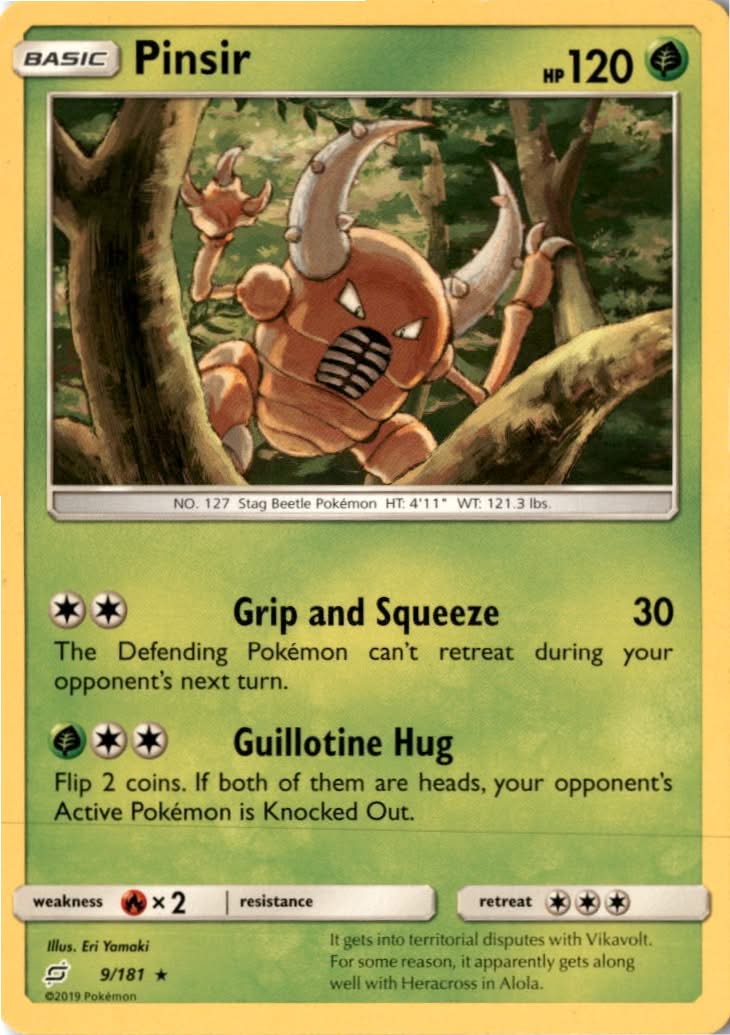 Pinsir #9/181 - Team Up - Pokemon - Rare - Near Mint