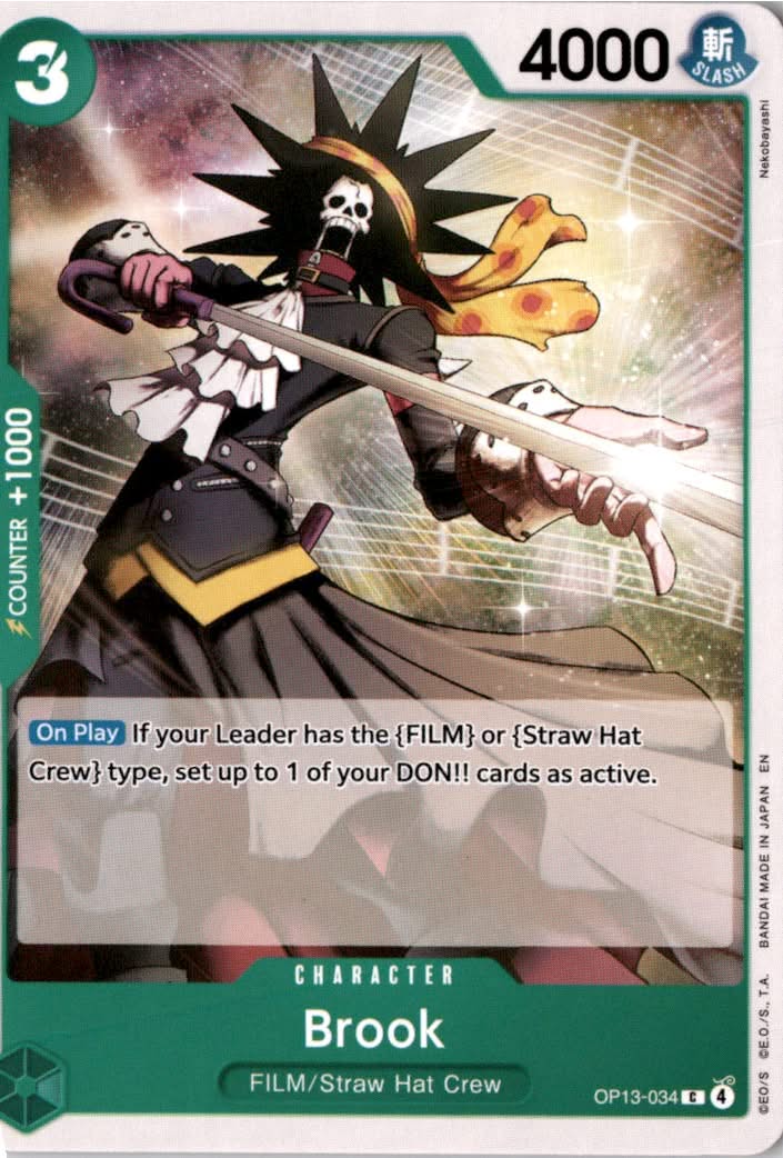 Brook #OP13-034 - Carrying On His Will - One Piece Card Game - Common - Near Mint