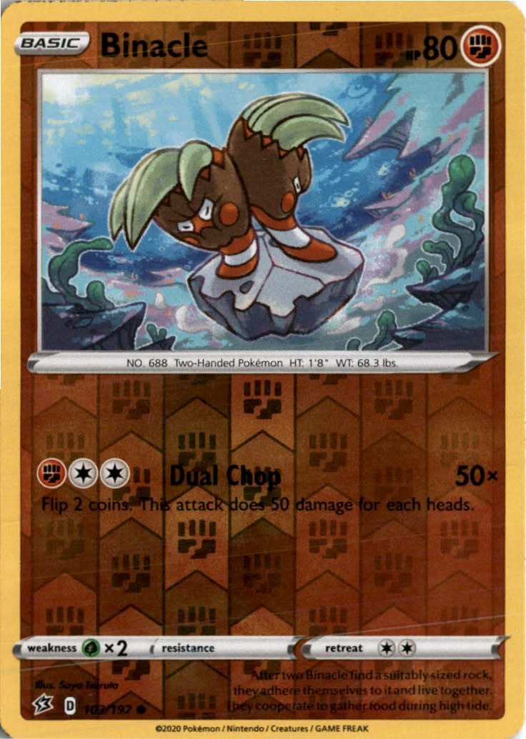 Binacle #103/192 - Rebel Clash - Pokemon - Common - Near Mint
