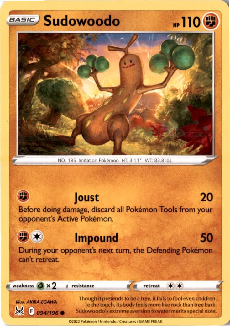 Sudowoodo #094/196 - Lost Origin - Pokemon - Common - Near Mint