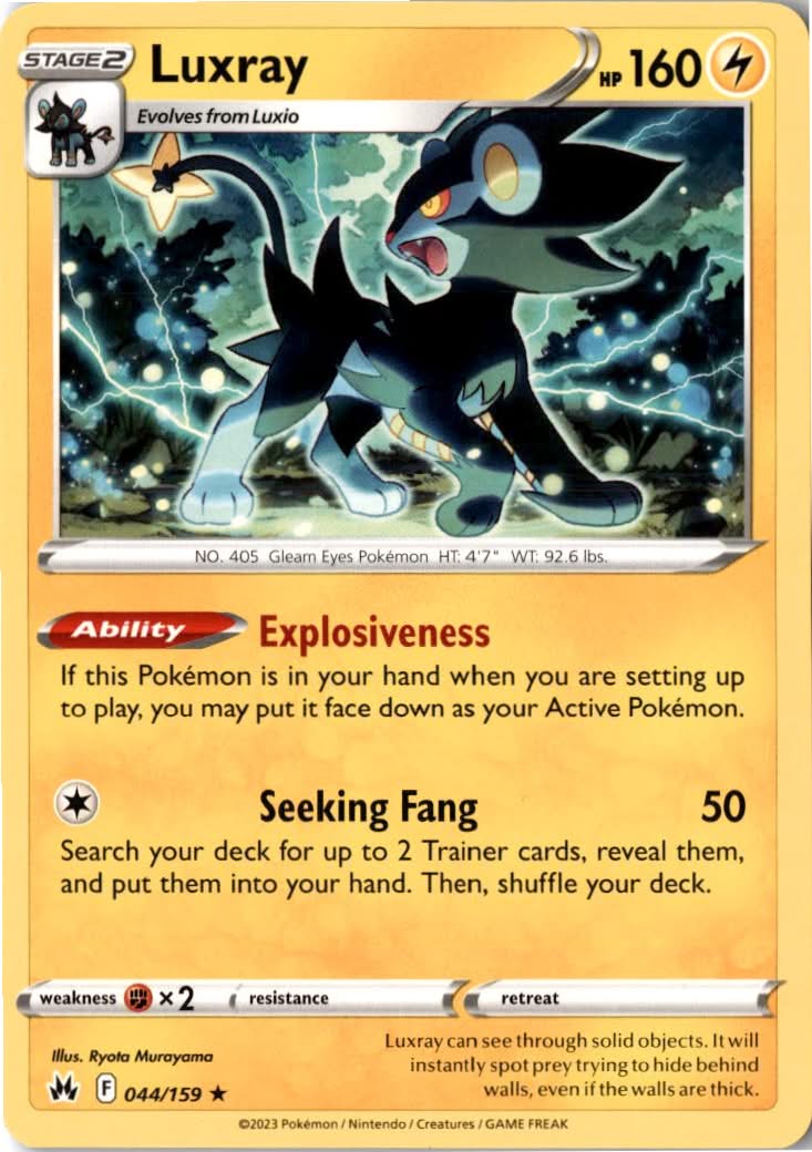 Luxray #044/159 - Crown Zenith - Pokemon - Rare - Near Mint