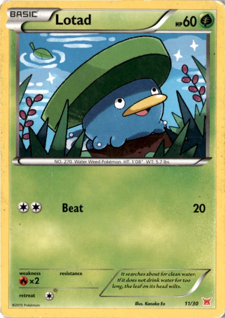 Lotad #11/30 - XY trainer Kit (Latias) - Pokemon - Common - Moderately Played