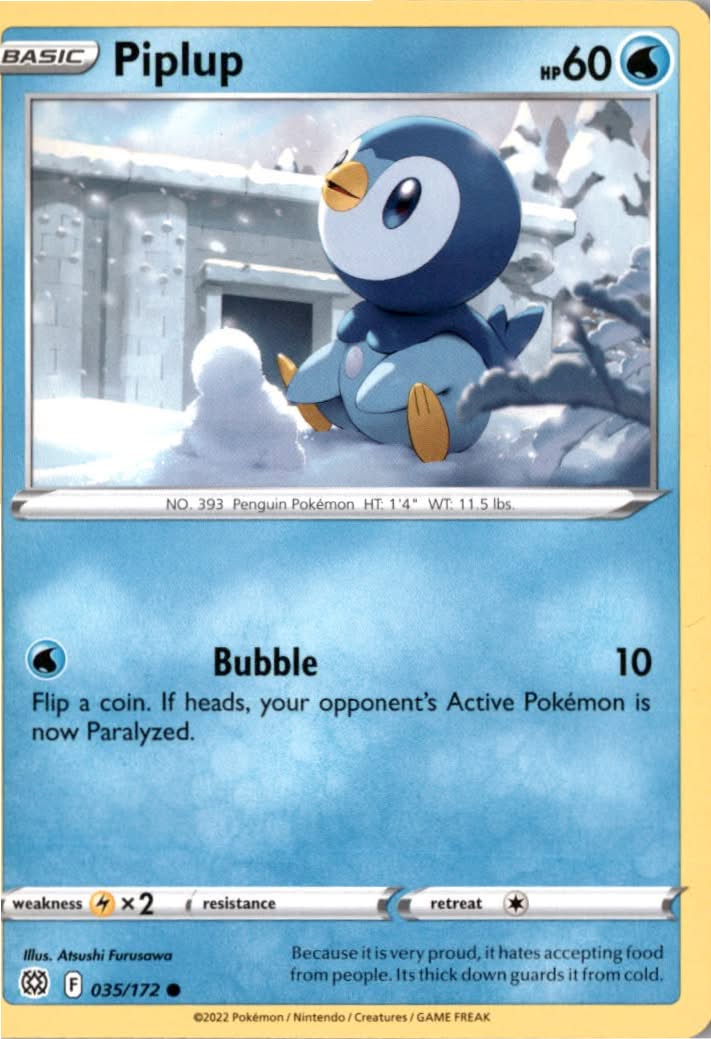 Piplup #035/172 - Brilliant Stars - Pokemon - Common - Near Mint