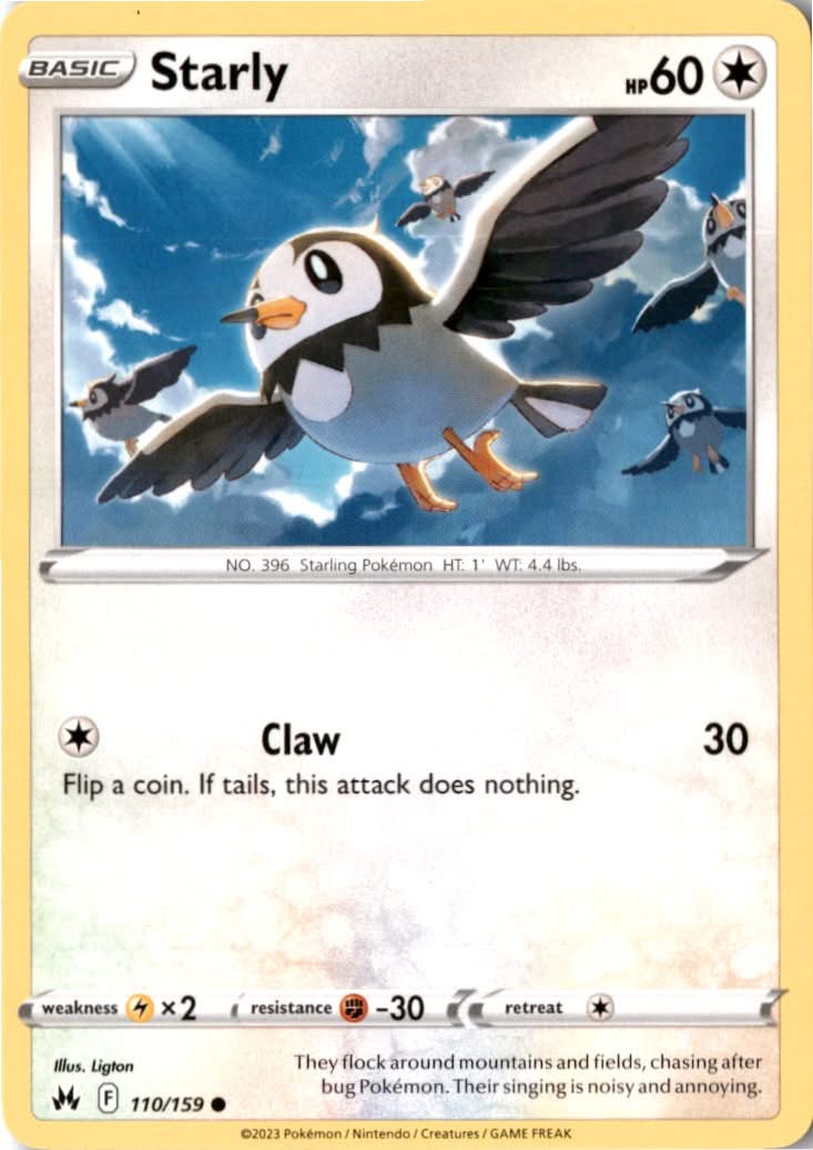 Starly #110/159 - Crown Zenith - Pokemon - Common - Near Mint