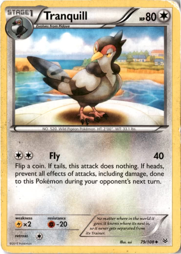 Tranquill #79/108 - Roaring Skies - Pokemon - Uncommon - Moderately Played