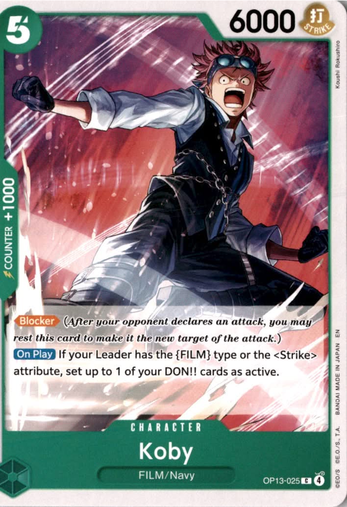 Koby #OP13-025 - Carrying On His Will - One Piece Card Game - Common - Near Mint