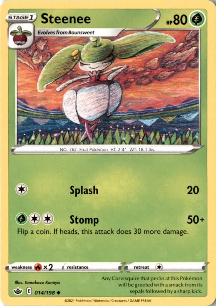 Steenee #14/198 - Chilling Reign - Pokemon - Uncommon - Near Mint