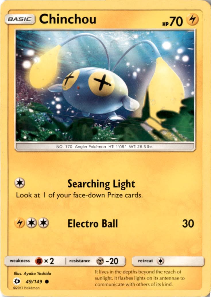 Chinchou #49/149 - Sun & Moon - Pokemon - Common - Lightly Played