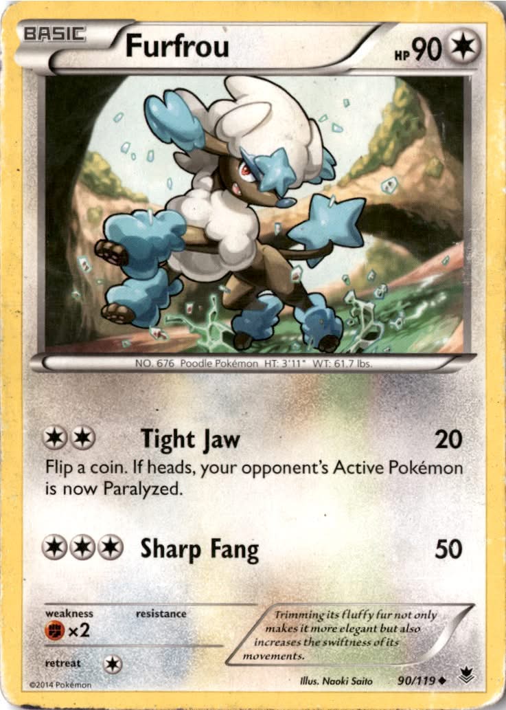 Furfrou #90/119 - Phantom Forces - Pokemon - Uncommon - Moderately Played