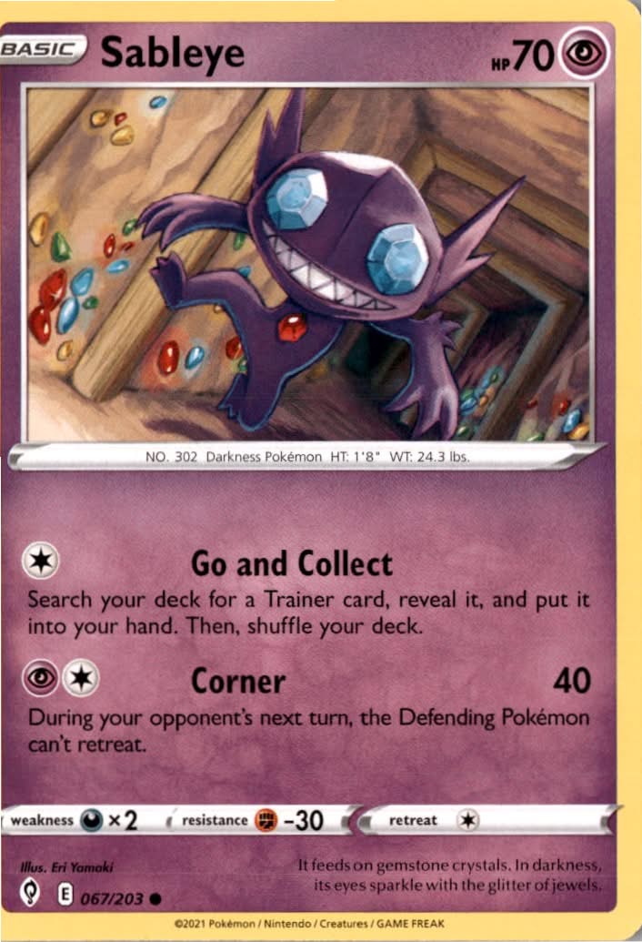 Sableye #67/203 - Evolving Skies - Pokemon - Common - Near Mint