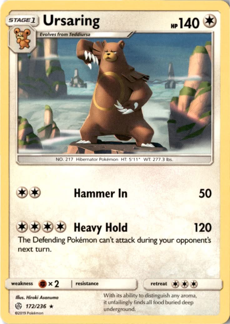 Ursaring #172/236 - Cosmic Eclipse - Pokemon - Rare - Near Mint