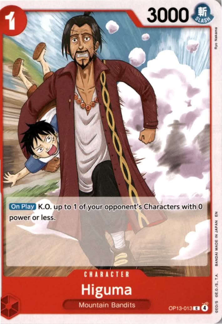 Higuma #OP13-013 - Carrying On His Will - One Piece Card Game - Common - Near Mint
