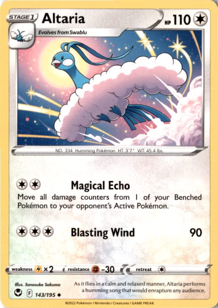 Altaria #143/195 - Silver Tempest - Pokemon - Uncommon - Near Mint