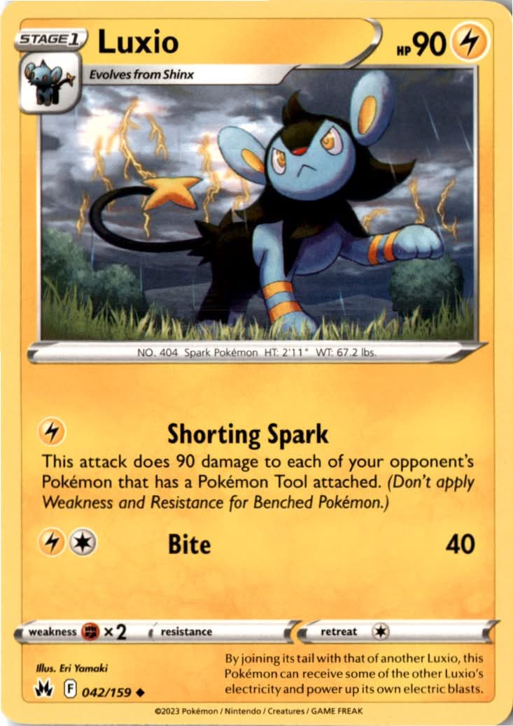 Luxio #042/159 - Crown Zenith - Pokemon - Uncommon - Near Mint