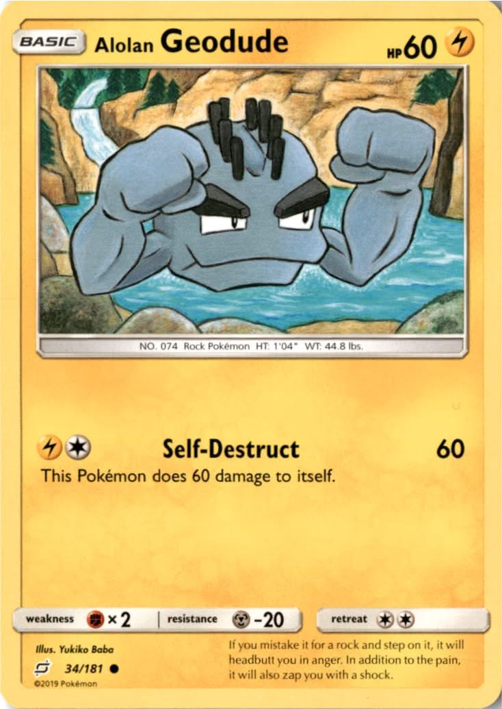Alolan Geodude #34/181 - Team Up - Pokemon - Common - Lightly Played