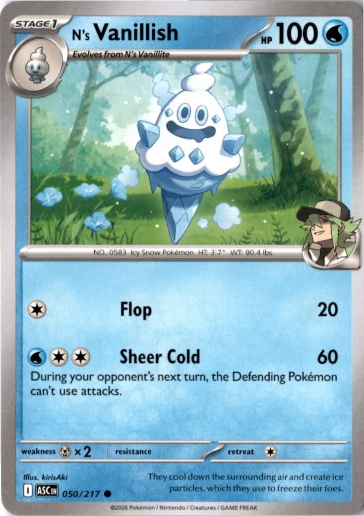 N's Vanillish #050/217 - Ascended Heroes - Pokemon - Common - Near Mint