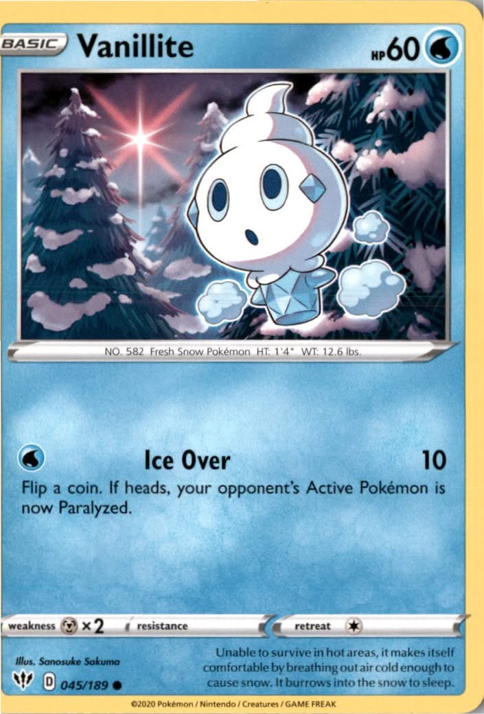 Vanillite #45/189 - Darkness Ablaze - Pokemon - Common - Near Mint