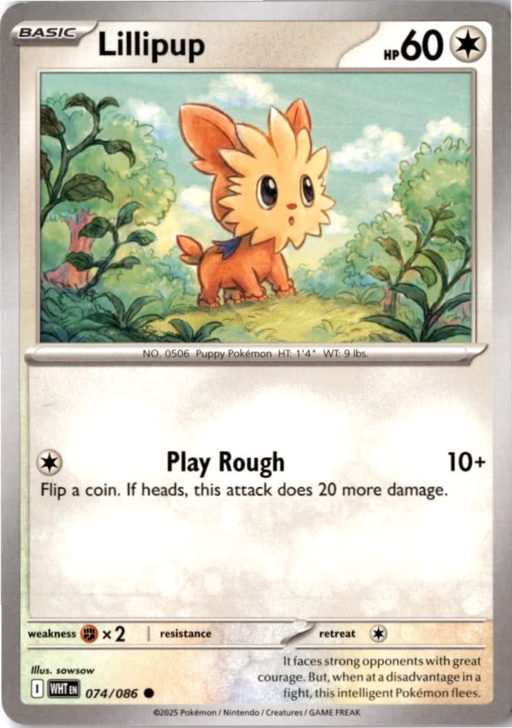 Lillipup #074/86 - White Flare - Pokemon - Common - Near Mint