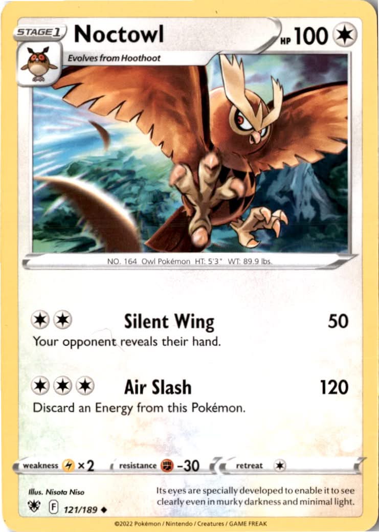 Noctowl #121/189 - Astral Radiance - Pokemon - Uncommon - Near Mint