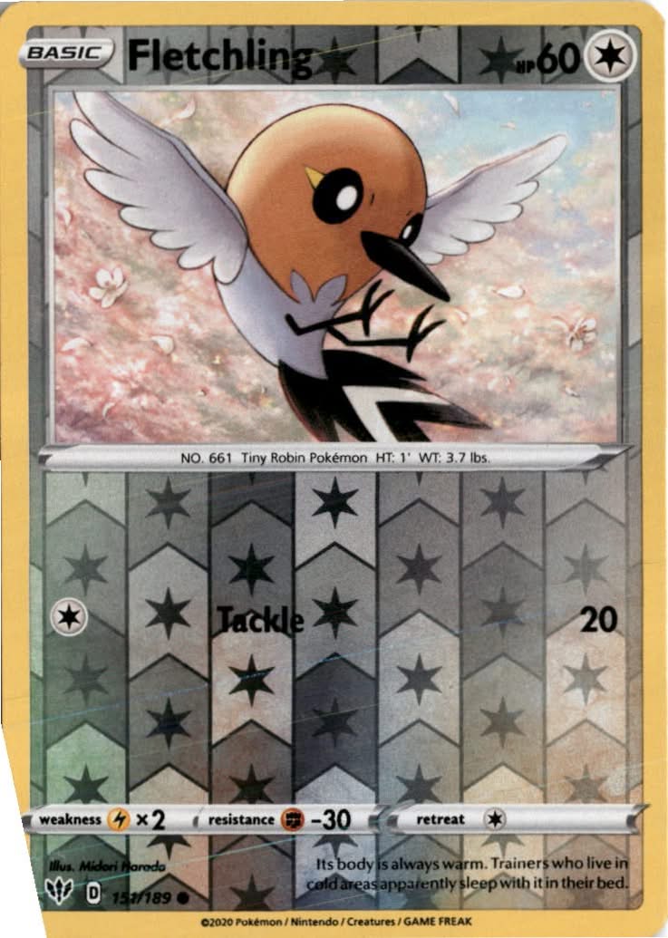Fletchling #151/189 - Darkness Ablaze - Pokemon - Common - Near Mint