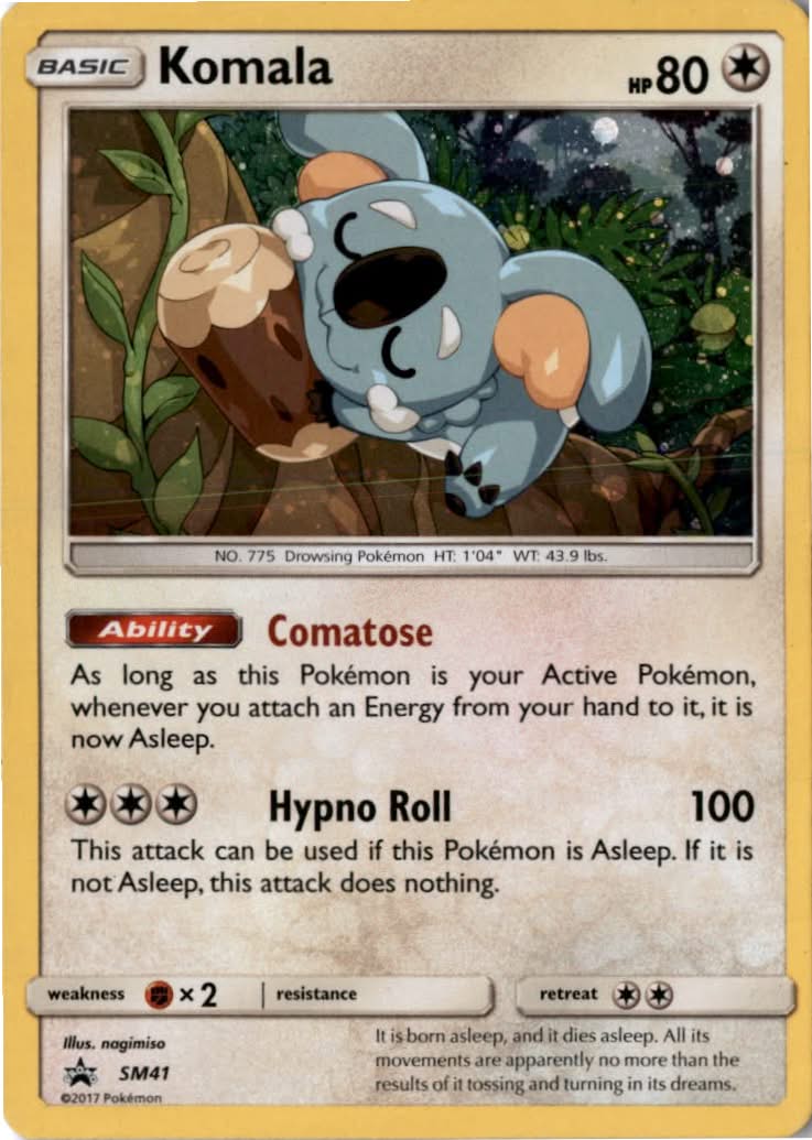 Komala #SM41 - SM Black Star Promos - Pokemon - Rare - Lightly Played