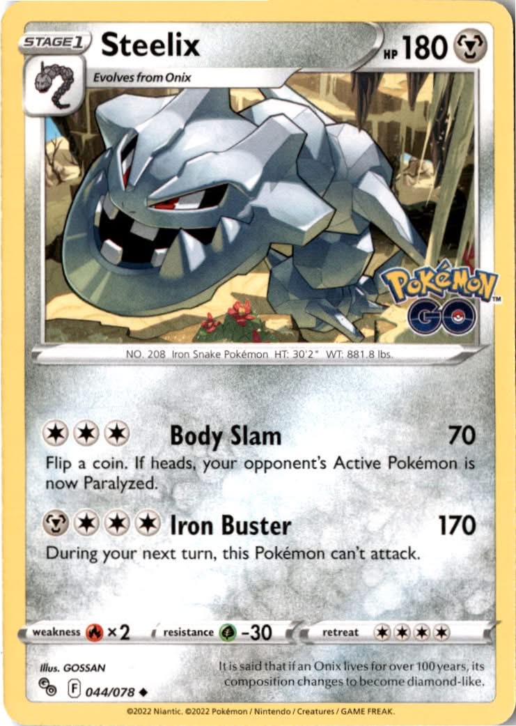 Steelix #044/78 - Pokémon GO - Pokemon - Uncommon - Near Mint