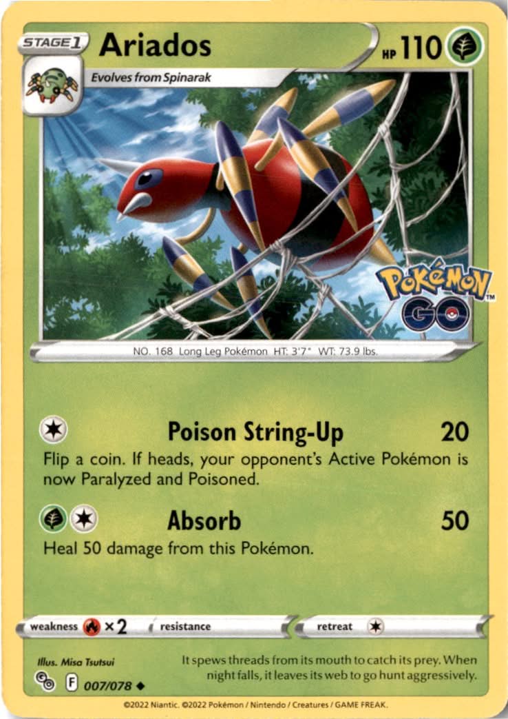 Ariados #007/78 - Pokémon GO - Pokemon - Uncommon - Near Mint