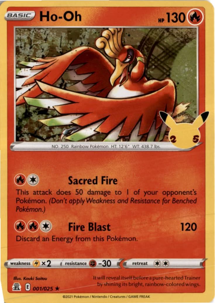 Ho-Oh #1/25 - Celebrations - Pokemon - Rare - Near Mint