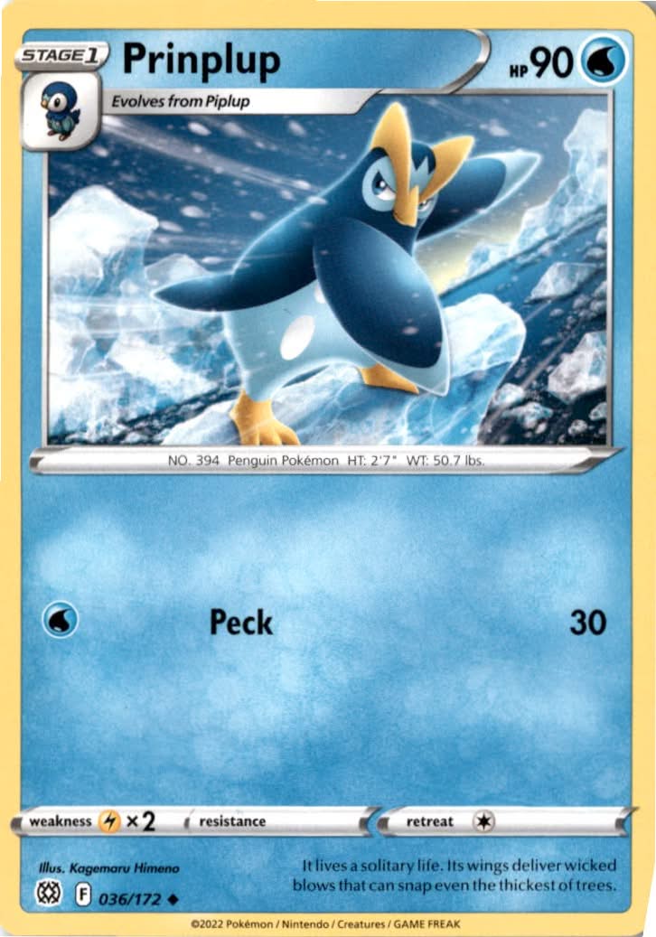 Prinplup #036/172 - Brilliant Stars - Pokemon - Uncommon - Near Mint