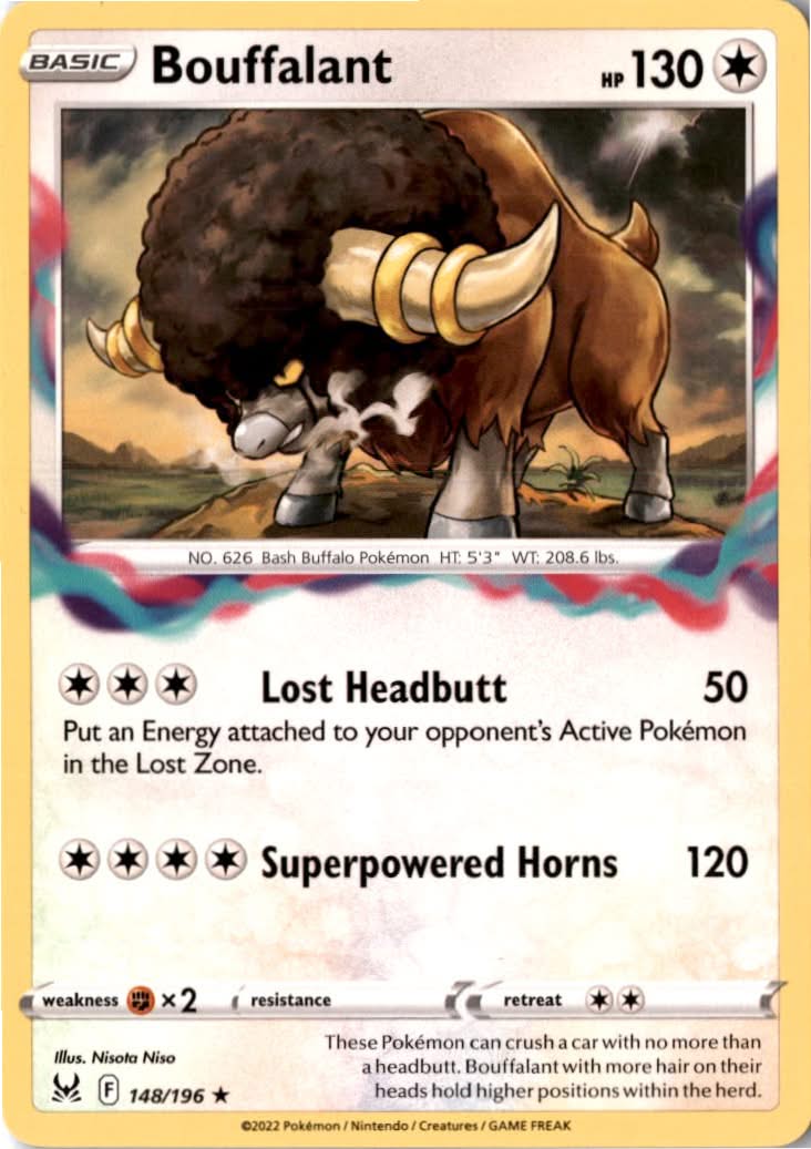 Bouffalant #148/196 - Lost Origin - Pokemon - Rare - Near Mint