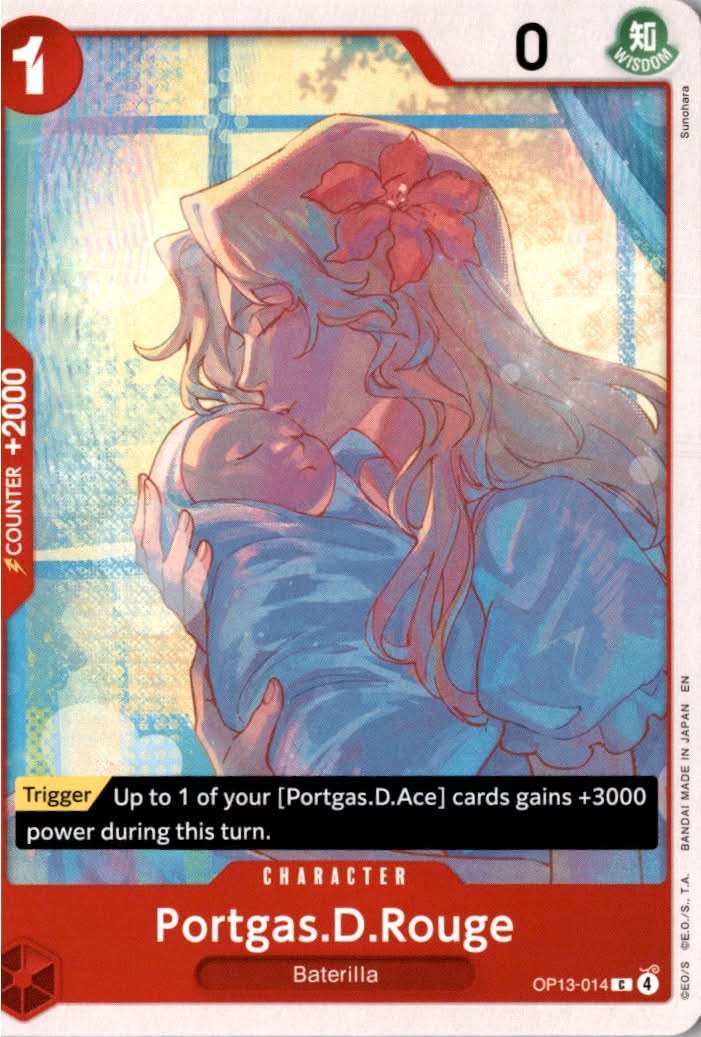 Portgas.D.Rouge #OP13-014 - Carrying On His Will - One Piece Card Game - Common - Near Mint
