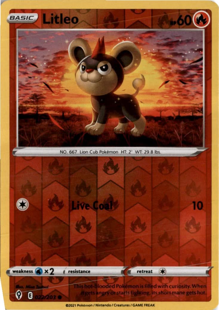 Litleo #22/203 - Evolving Skies - Pokemon - Common - Near Mint