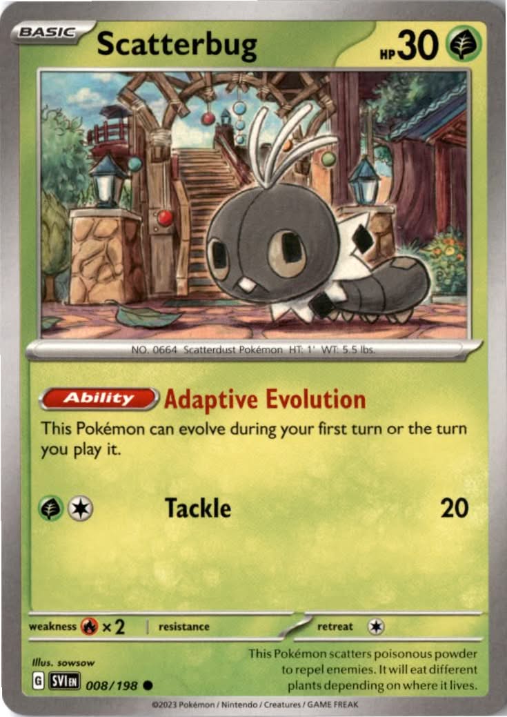 Scatterbug #008/198 - Scarlet & Violet - Pokemon - Common - Near Mint
