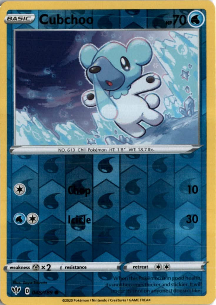 Cubchoo #48/189 - Darkness Ablaze - Pokemon - Common - Near Mint