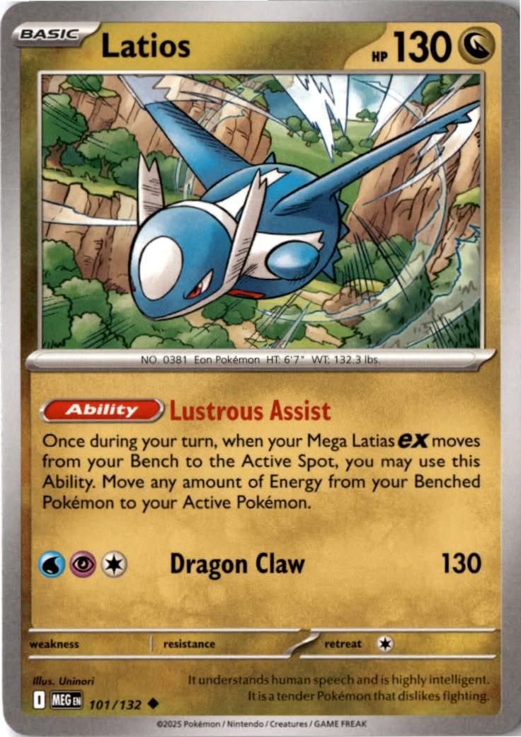Latios #101/132 - Mega Evolution - Pokemon - Uncommon - Near Mint