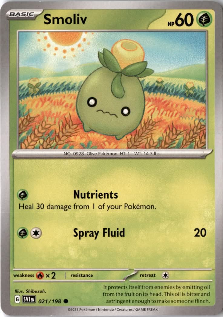 Smoliv #021/198 - Scarlet & Violet - Pokemon - Common - Near Mint