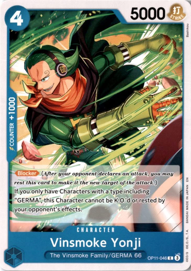 Vinsmoke Yonji #OP11-046 - A Fist of Divine Speed - One Piece Card Game - Common - Near Mint