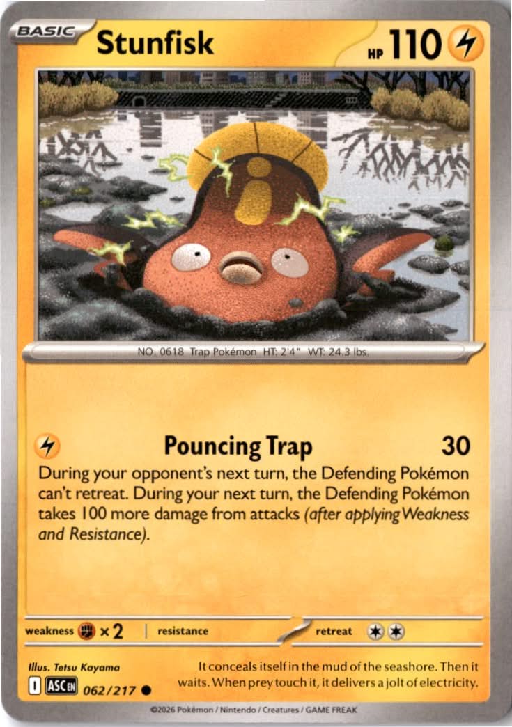 Stunfisk #062/217 - Ascended Heroes - Pokemon - Common - Near Mint