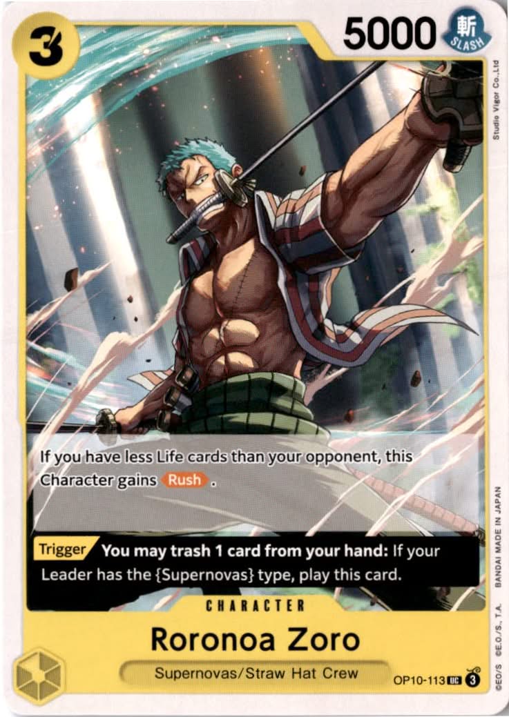 Roronoa Zoro #OP10-113 - Royal Blood - One Piece Card Game - Uncommon - Near Mint