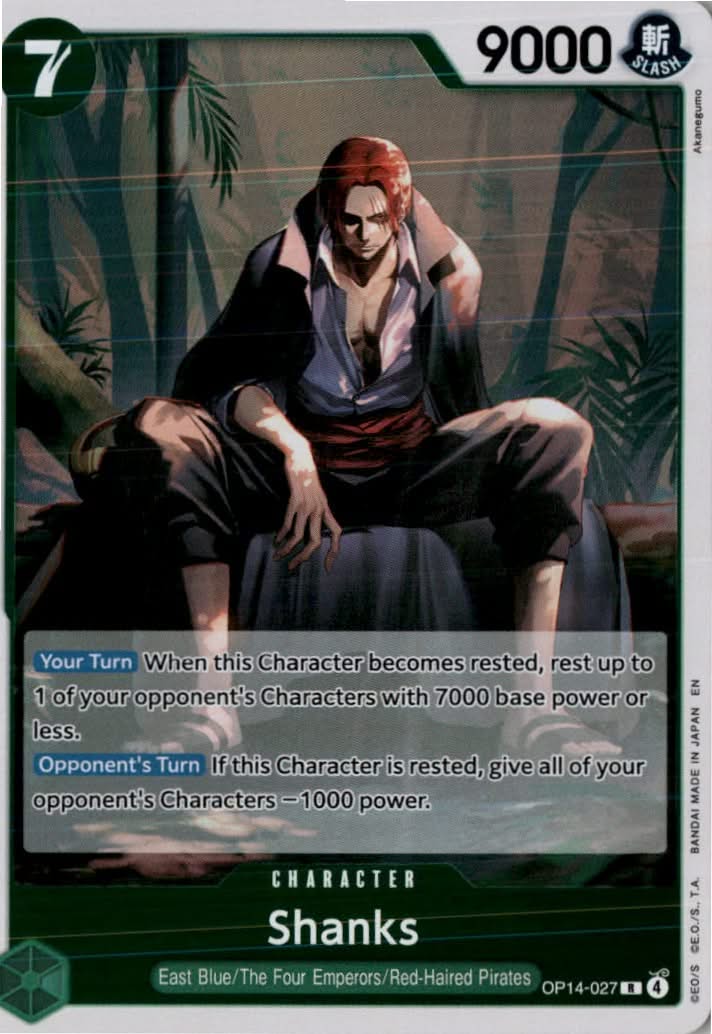 Shanks #OP14-027 - The Azure Sea's Seven - One Piece Card Game - Rare - Near Mint