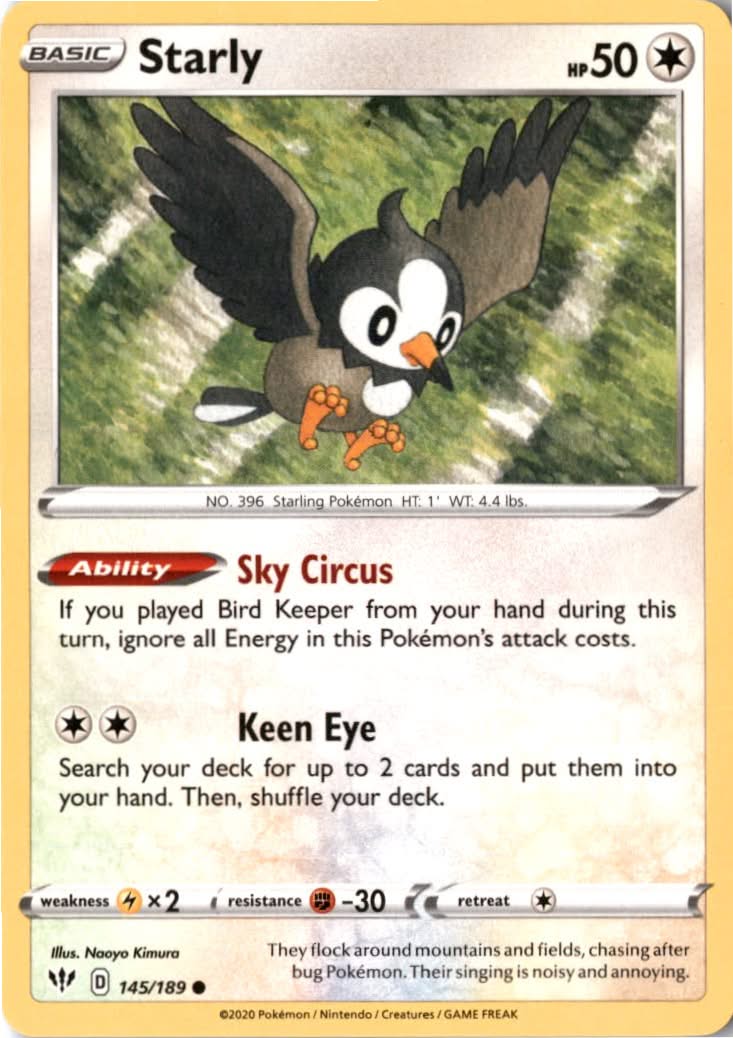Starly #145/189 - Darkness Ablaze - Pokemon - Common - Near Mint