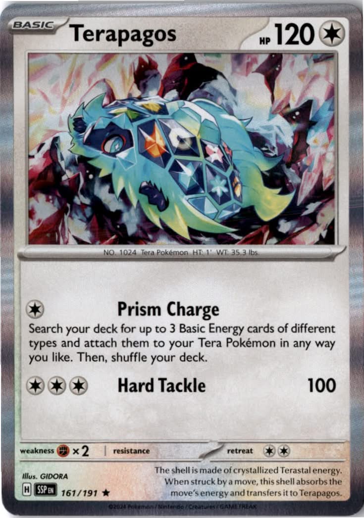 Terapagos #161/191 - Surging Sparks - Pokemon - Rare - Near Mint