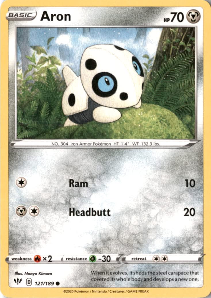 Aron #121/189 - Darkness Ablaze - Pokemon - Common - Near Mint
