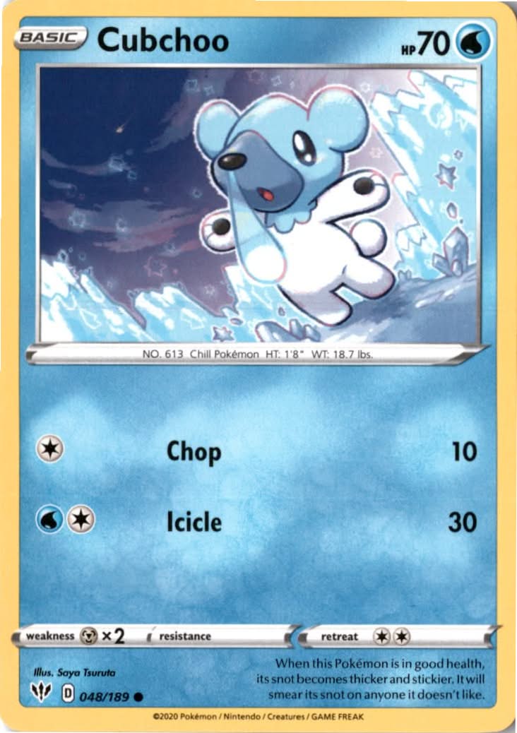 Cubchoo #48/189 - Darkness Ablaze - Pokemon - Common - Near Mint