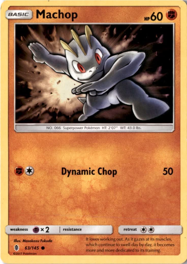 Machop #63/145 - Guardians Rising - Pokemon - Common - Near Mint