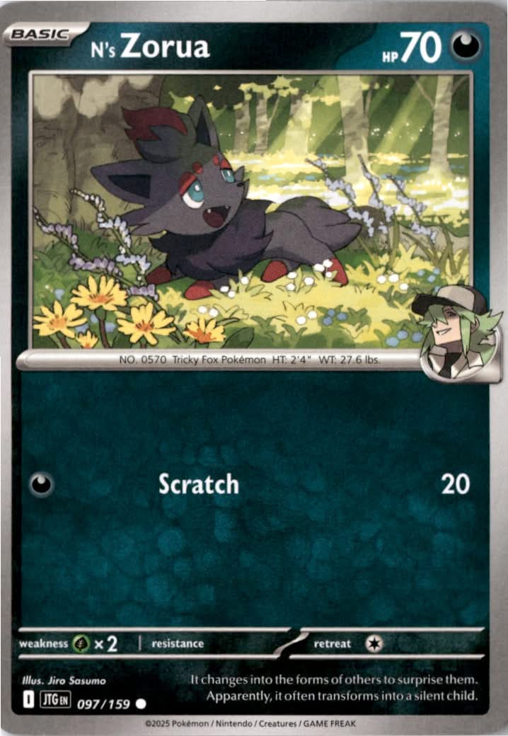 N's Zorua #097/159 - Journey Together - Pokemon - Common - Near Mint