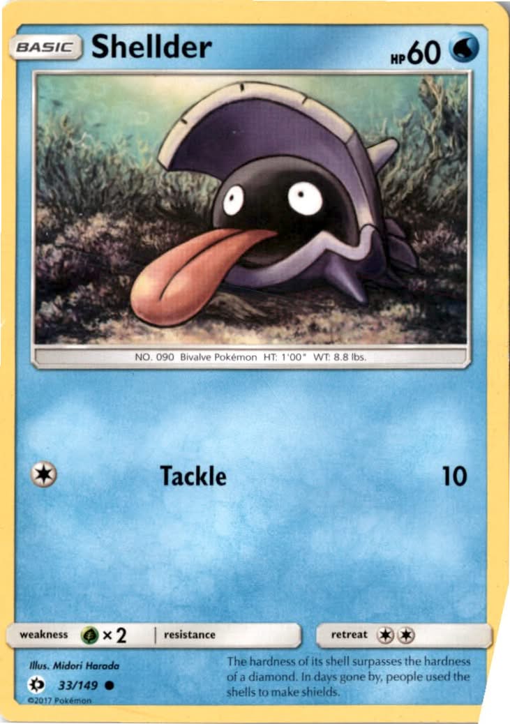 Shellder #33/149 - Sun & Moon - Pokemon - Common - Lightly Played
