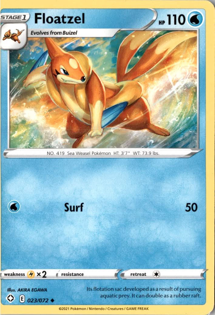 Floatzel #23/72 - Shining Fates - Pokemon - Uncommon - Near Mint