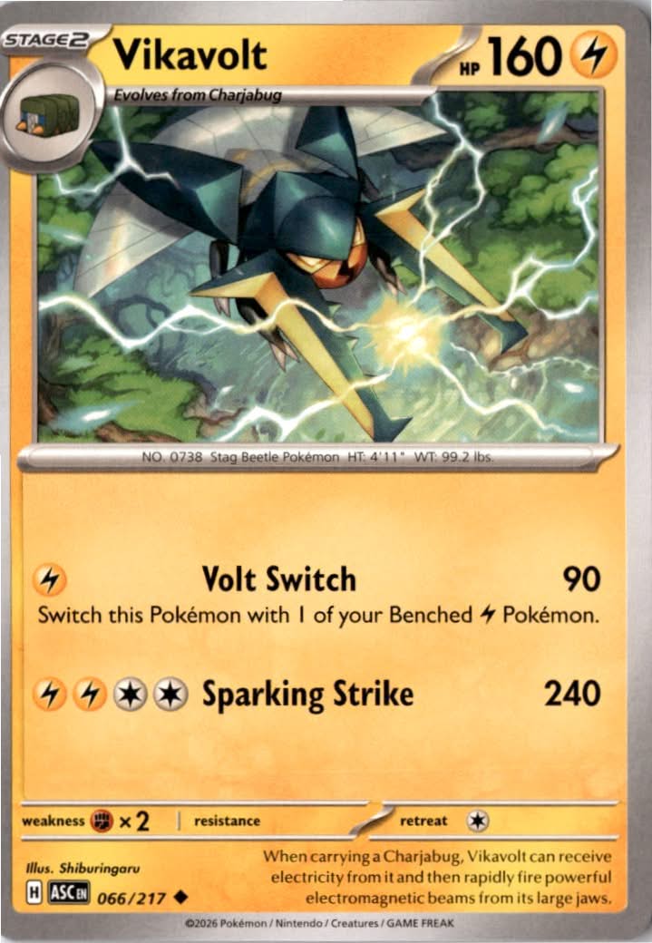 Vikavolt #066/217 - Ascended Heroes - Pokemon - Uncommon - Near Mint