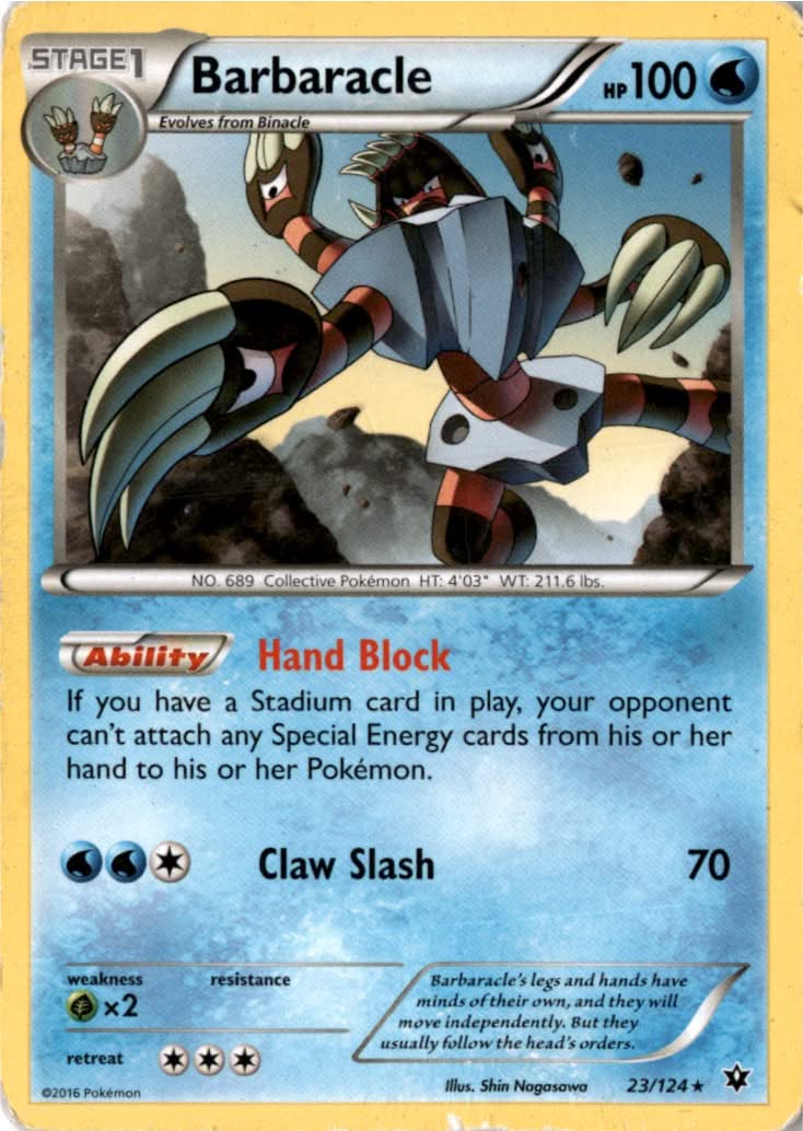Barbaracle #23/124 - Fates Collide - Pokemon - Rare - Moderately Played